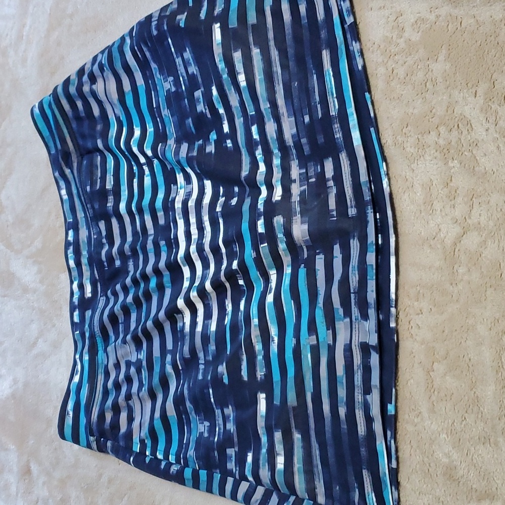 Callaway Navy Blue Striped Golf Skort with Teal and White Accents